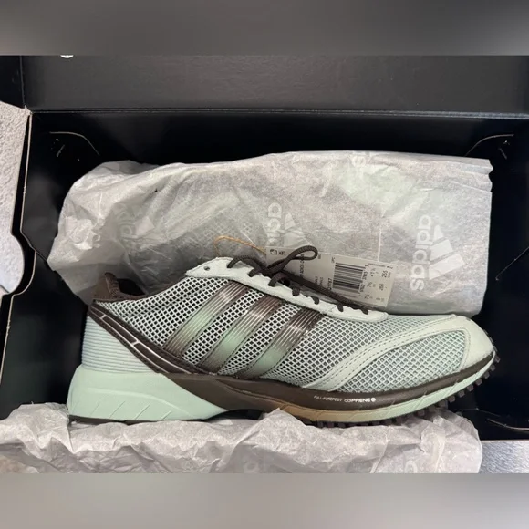 Adidas Women’s Adizero Adios OG Dark Brown Ash Green Sneaker Size 9 - Picture 8 of 9